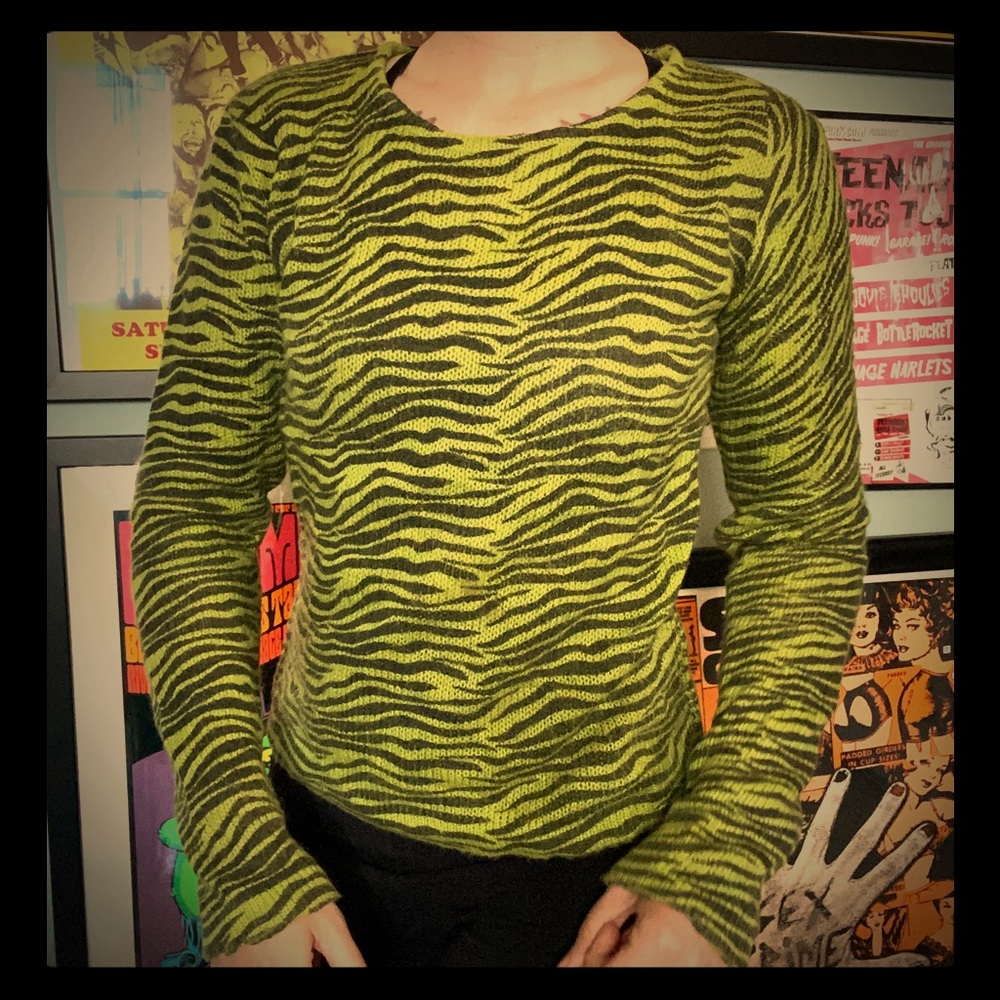 Sourpuss Green Zebra Tiger Print Sweater